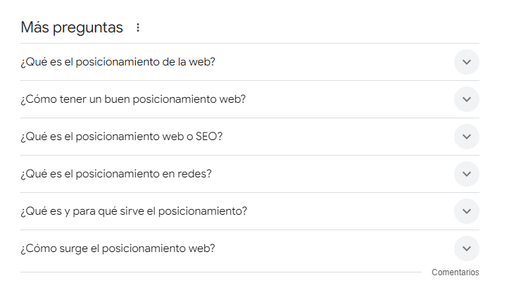 Google función la gente tambien pregunta